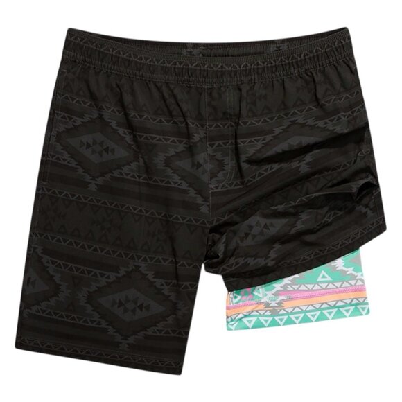Chubbies The Quests Shorts Mens M Lined Performance Drawstring Aztec Print Gray - Picture 1 of 6
